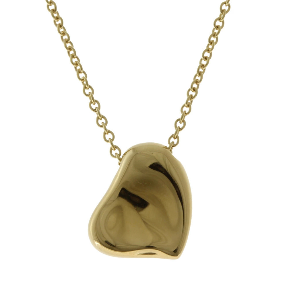 Tiffany Co Elsa Peretti Full Heart Necklace Yellow Gold